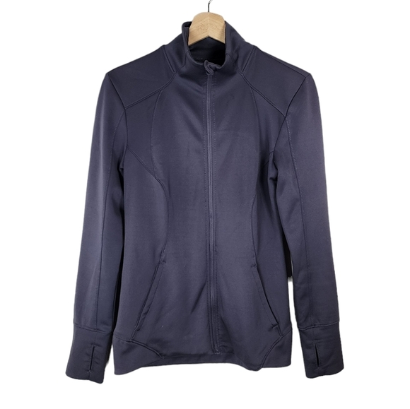 Apana Athletic women's zip up sweater gray Jacket Thumbholes Pockets Activewear - Picture 1 of 9